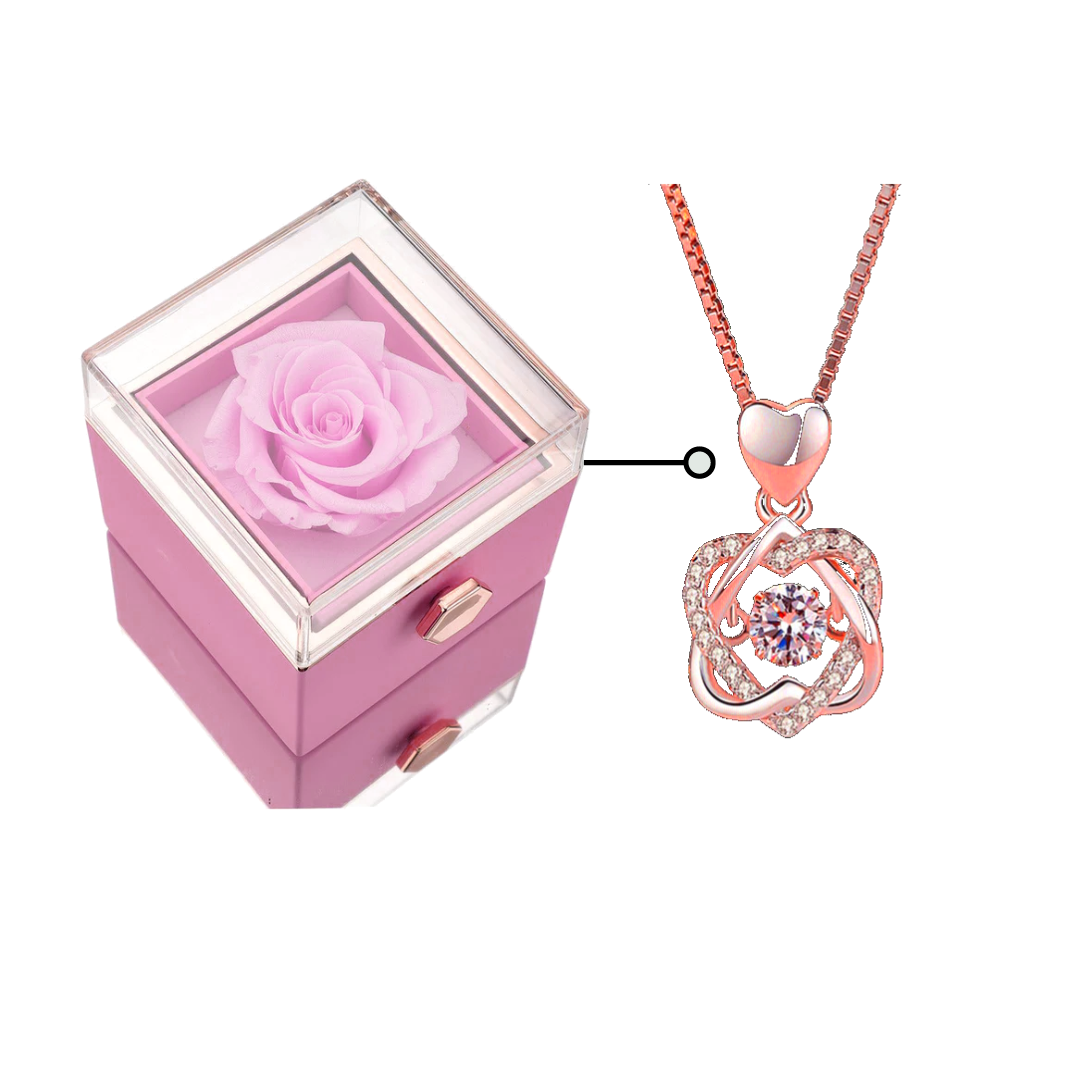 Emmiol Kostenloser Versand 2024 Süße glitzernde Schleife-Rosa-Herz-Anhänger-Halskette  Rosa ONE SIZE von Halsketten im Online-Shop.