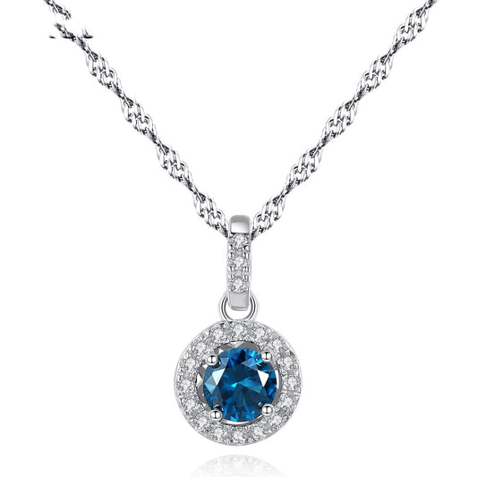 Sterling silver necklace - zircon crystal pendant