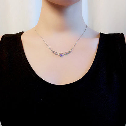 Sterling silver angel wing necklace