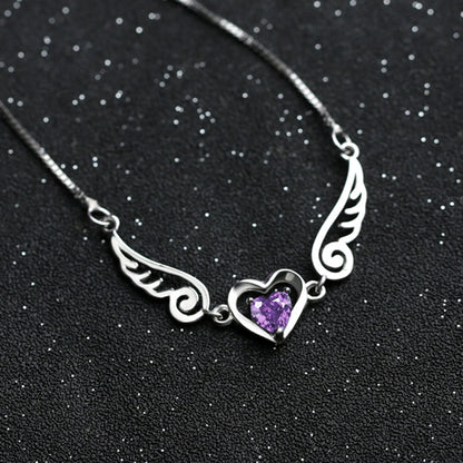 Sterling silver angel wing necklace