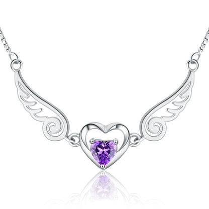 Sterling silver angel wing necklace