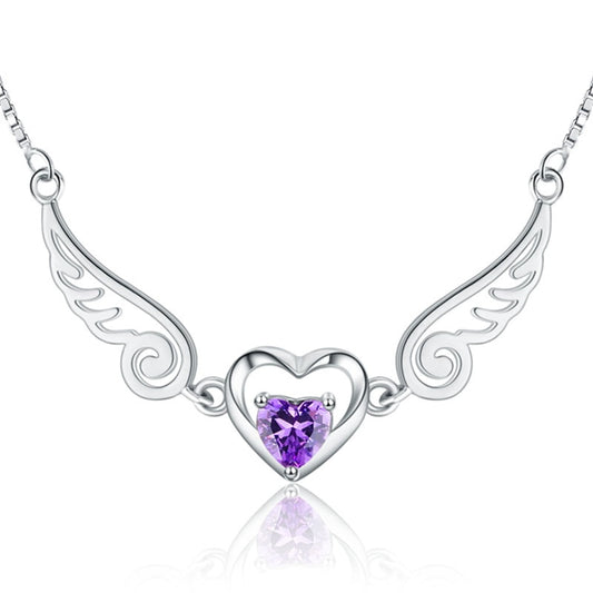 Sterling silver angel wing necklace