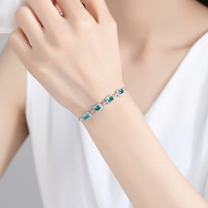 Emerald Crystal Bracelet in Sterling Silver